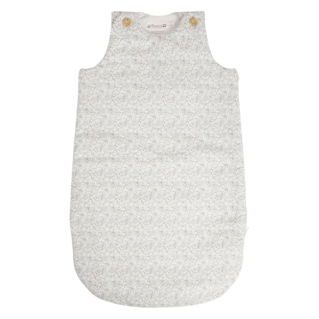 Bonpoint Baby Joujou Sleepsac Grey Blue Floral Print