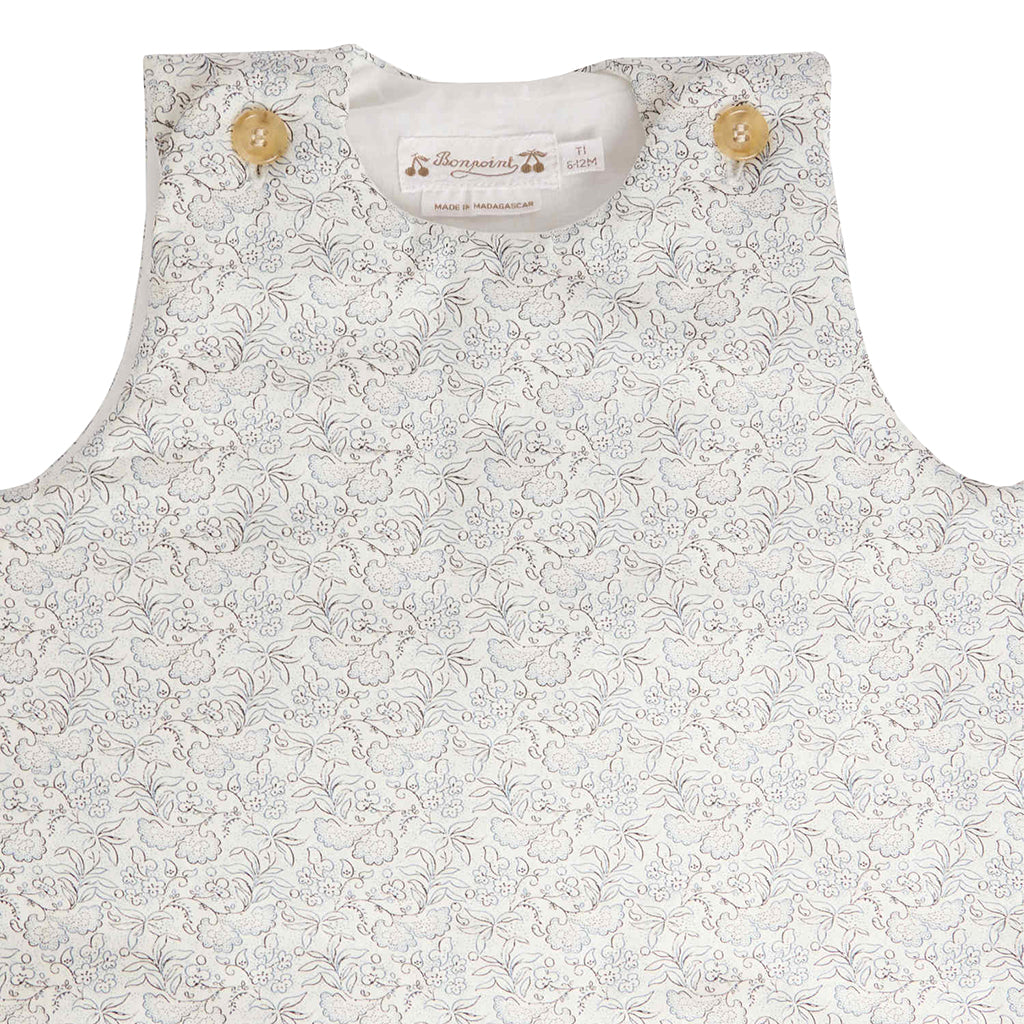 Bonpoint Baby Joujou Sleepsac Grey Blue Floral Print