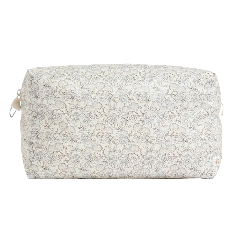 Bonpoint Toiletry Bag Grey Blue Floral Print