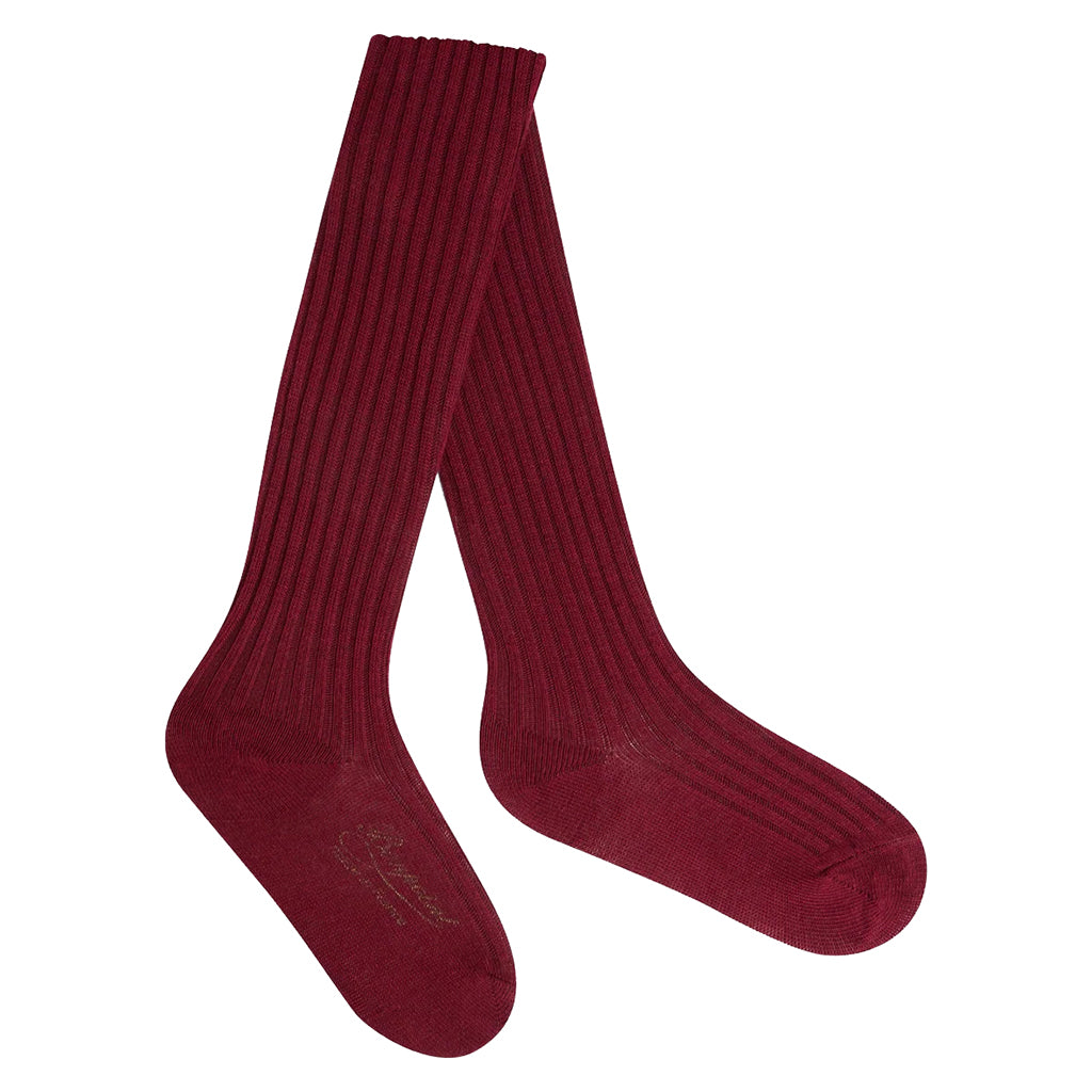 Bonpoint Baby Banny Ribbed Tights Bordeaux Red