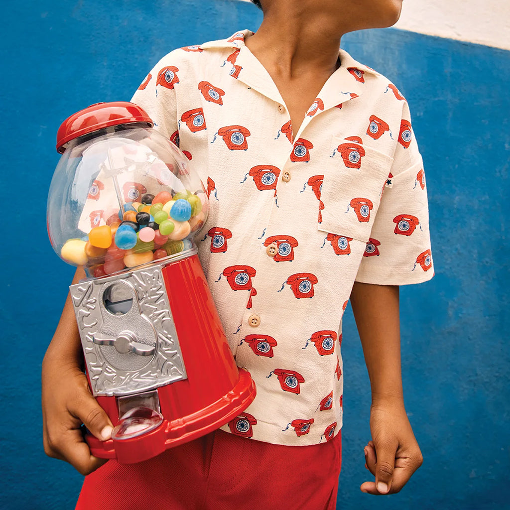 Bonton Child Las Vegas Shirt Phone Print Cream