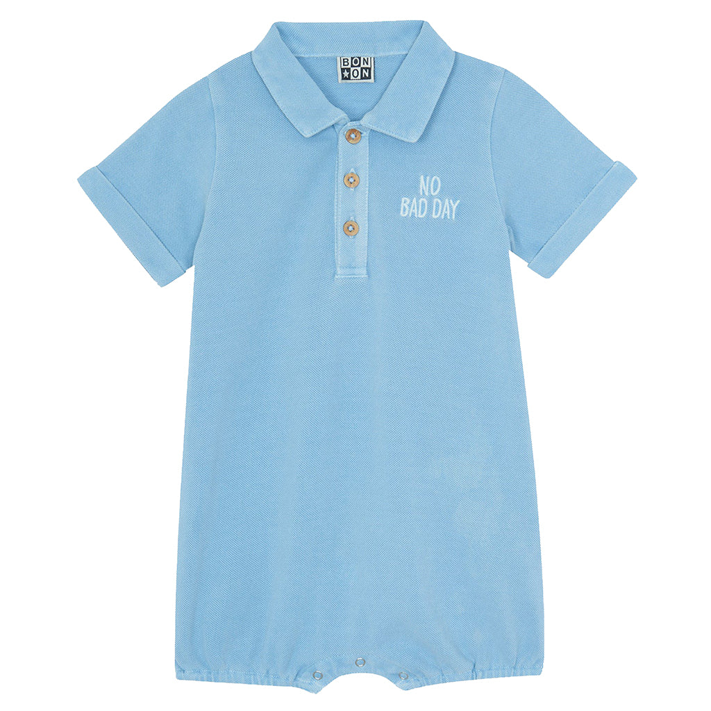 Bonton Baby Lewis Romper Blue Azul