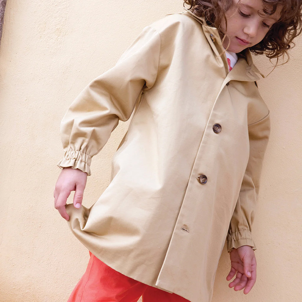 Bonton Child Noudy Trench Coat Straw Beige