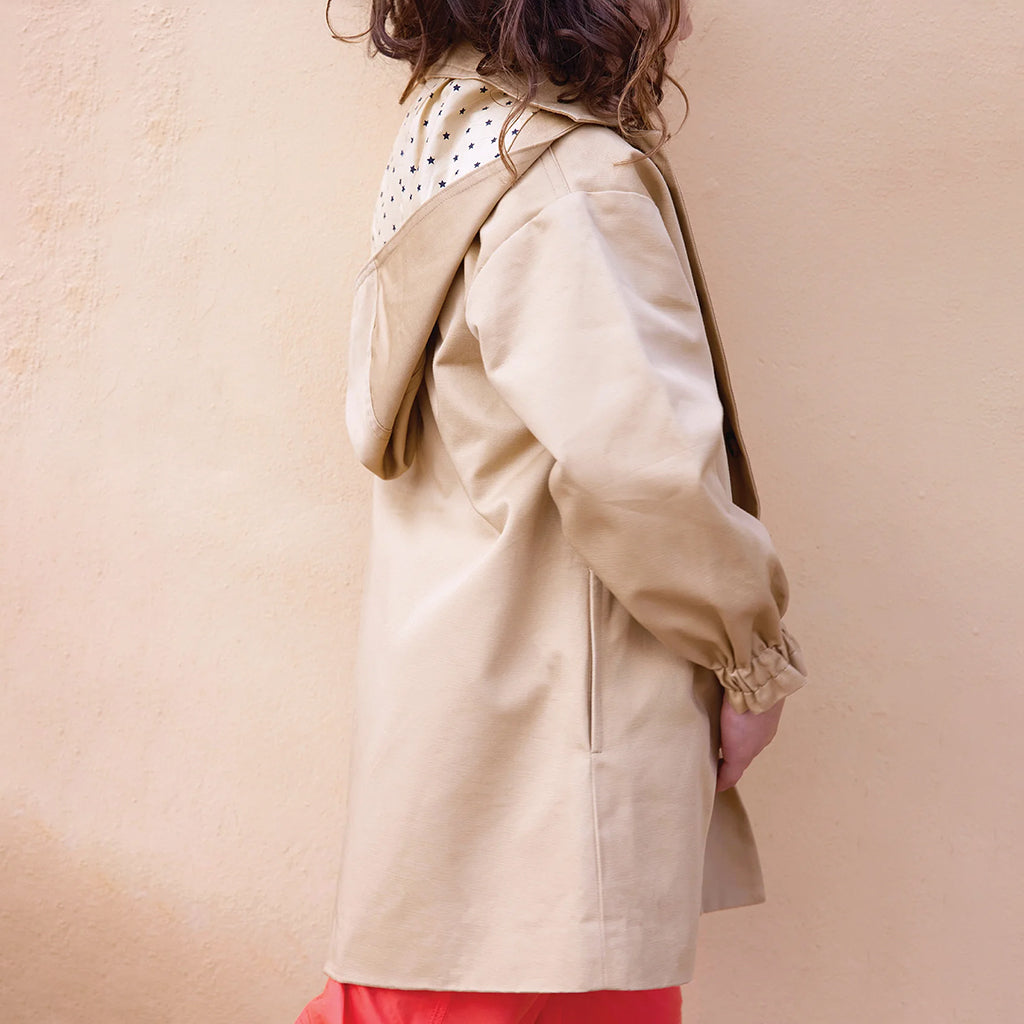 Bonton Child Noudy Trench Coat Straw Beige