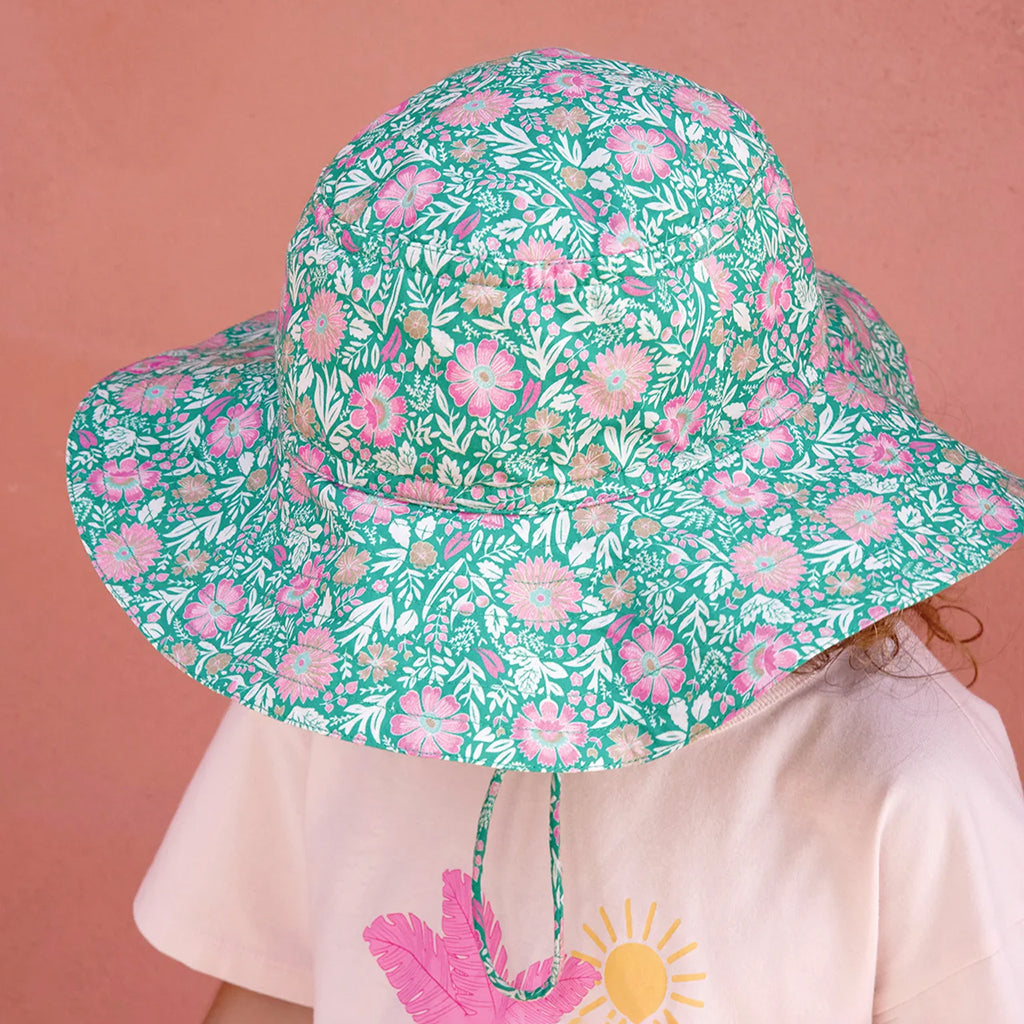 Bonton Child Labobine Hat Prelude Green Floral Print