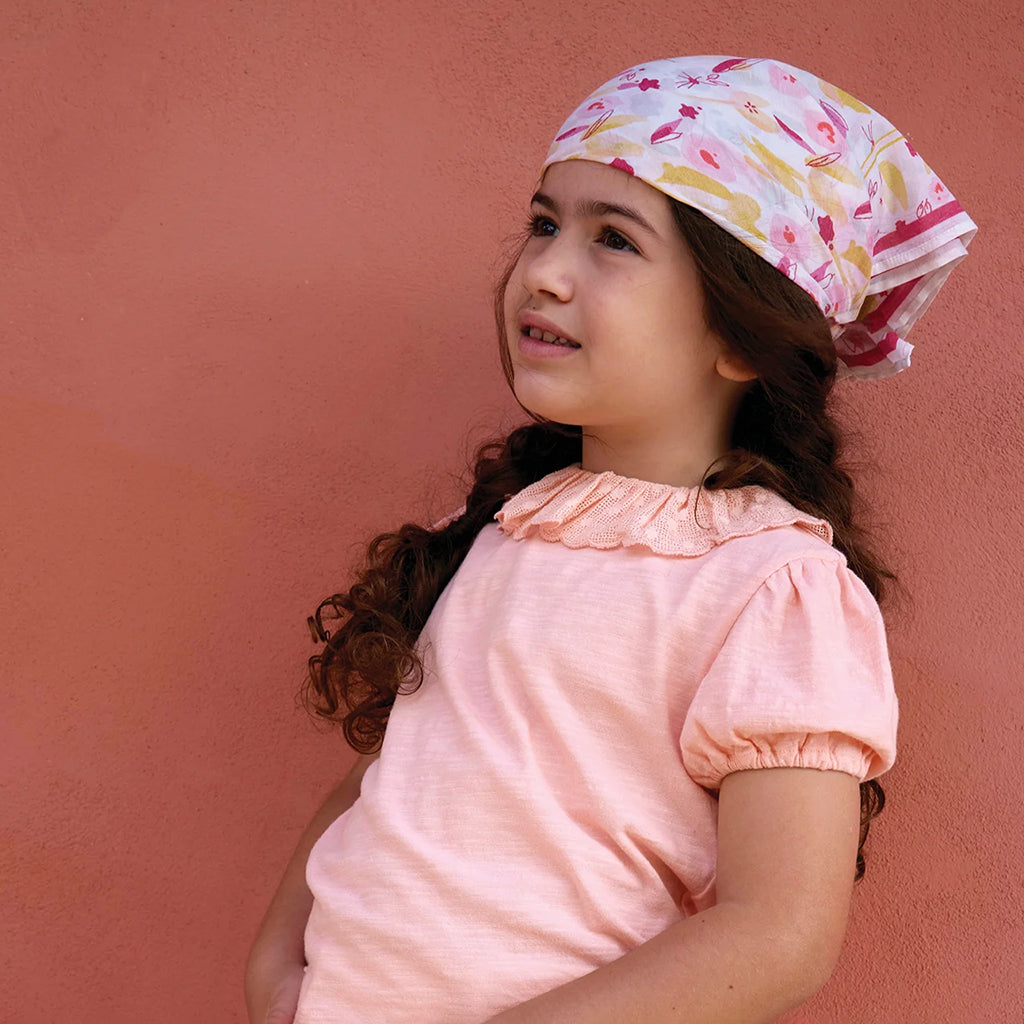Bonton Child Scarf Pink Josephine Floral Print