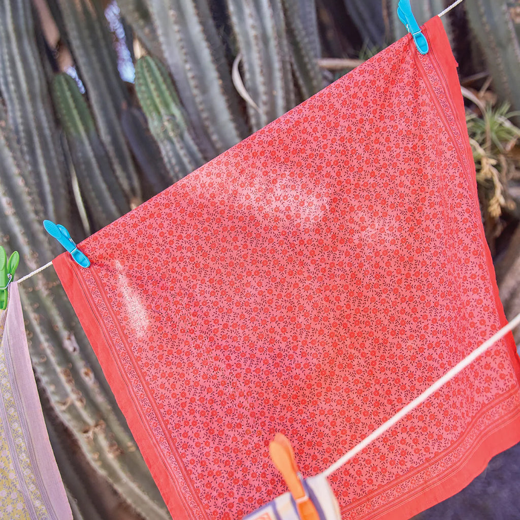 Bonton Child Scarf Foulfleur Red Floral Print