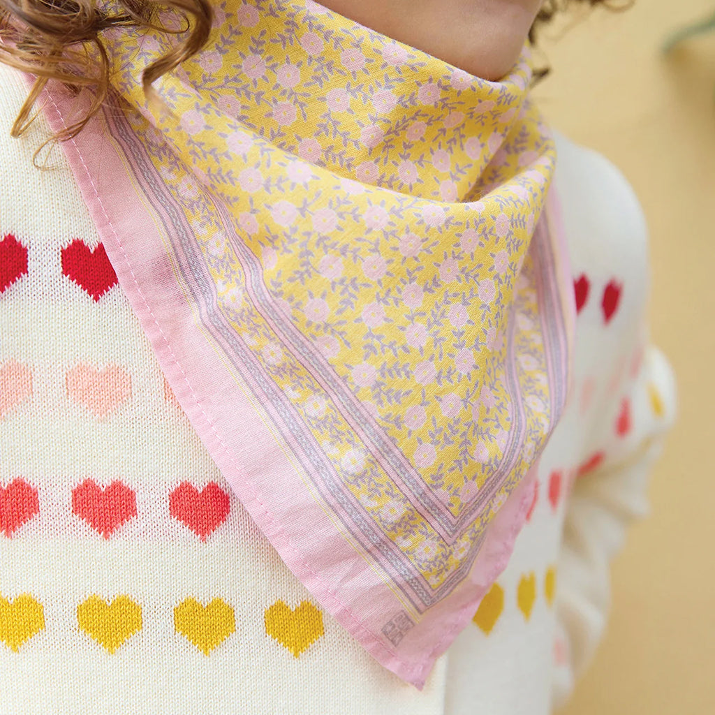 Bonton Child Scarf Foulfleur Yellow Floral Print