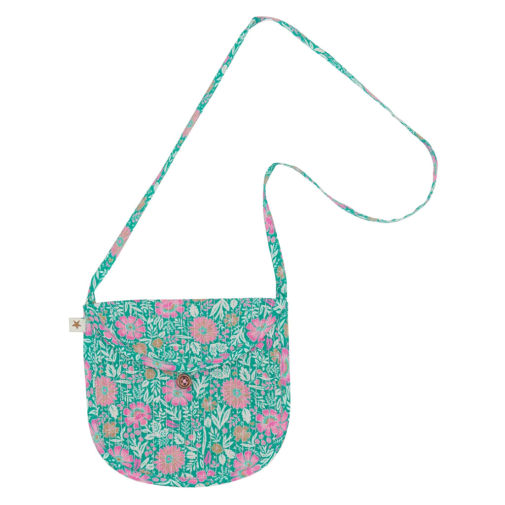 Bonton Child Leonie Quilted Mini Bag Prelude Green Floral Print
