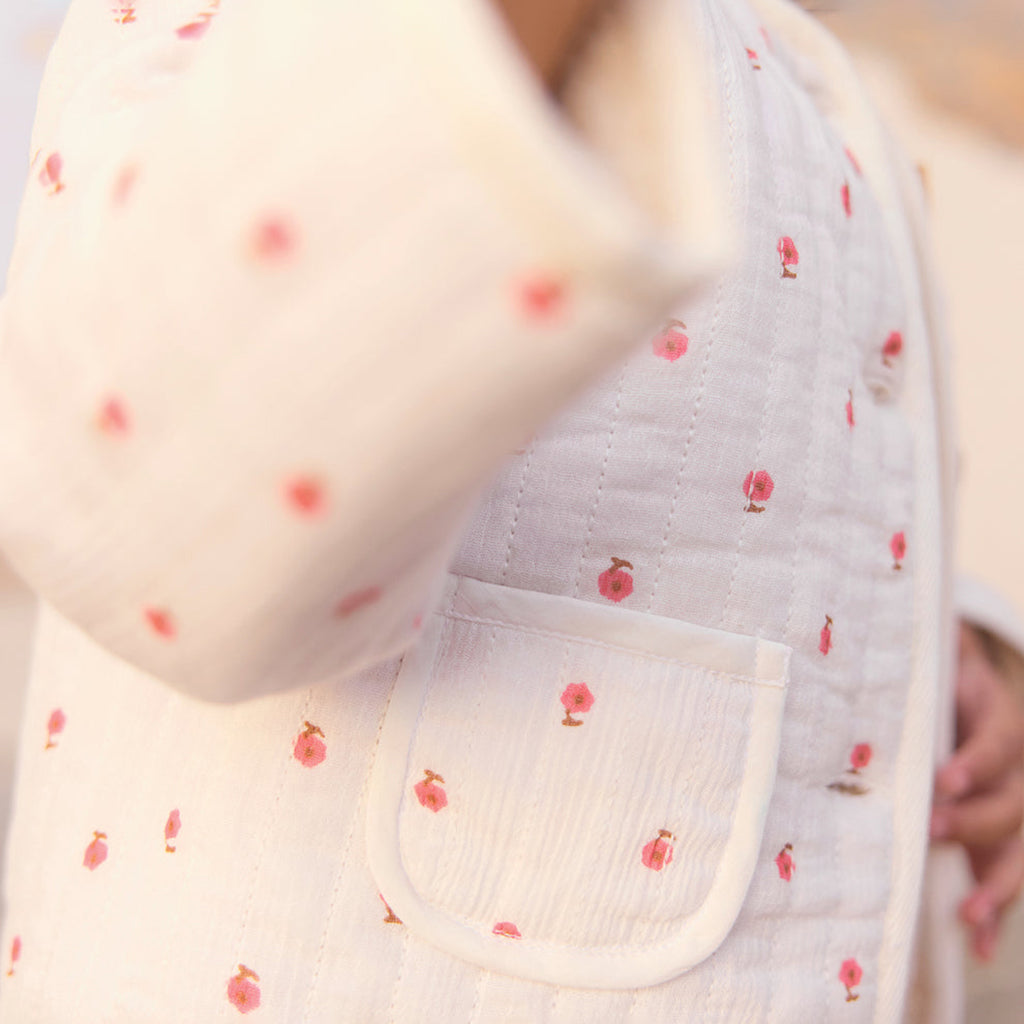 Bonton Baby Girl Louana Jacket Ecru Cream Floral