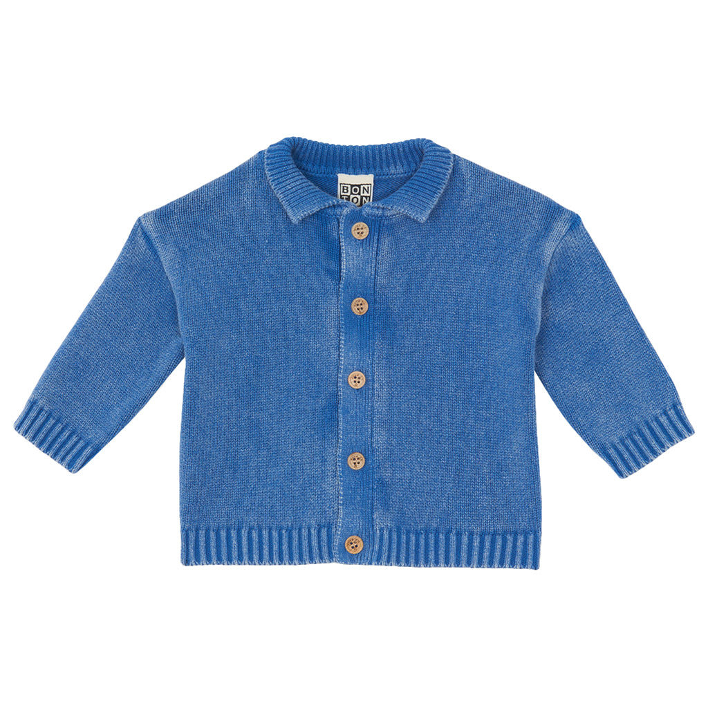 Bonton Baby Boy Lucien Cardigan Mediterranean Blue