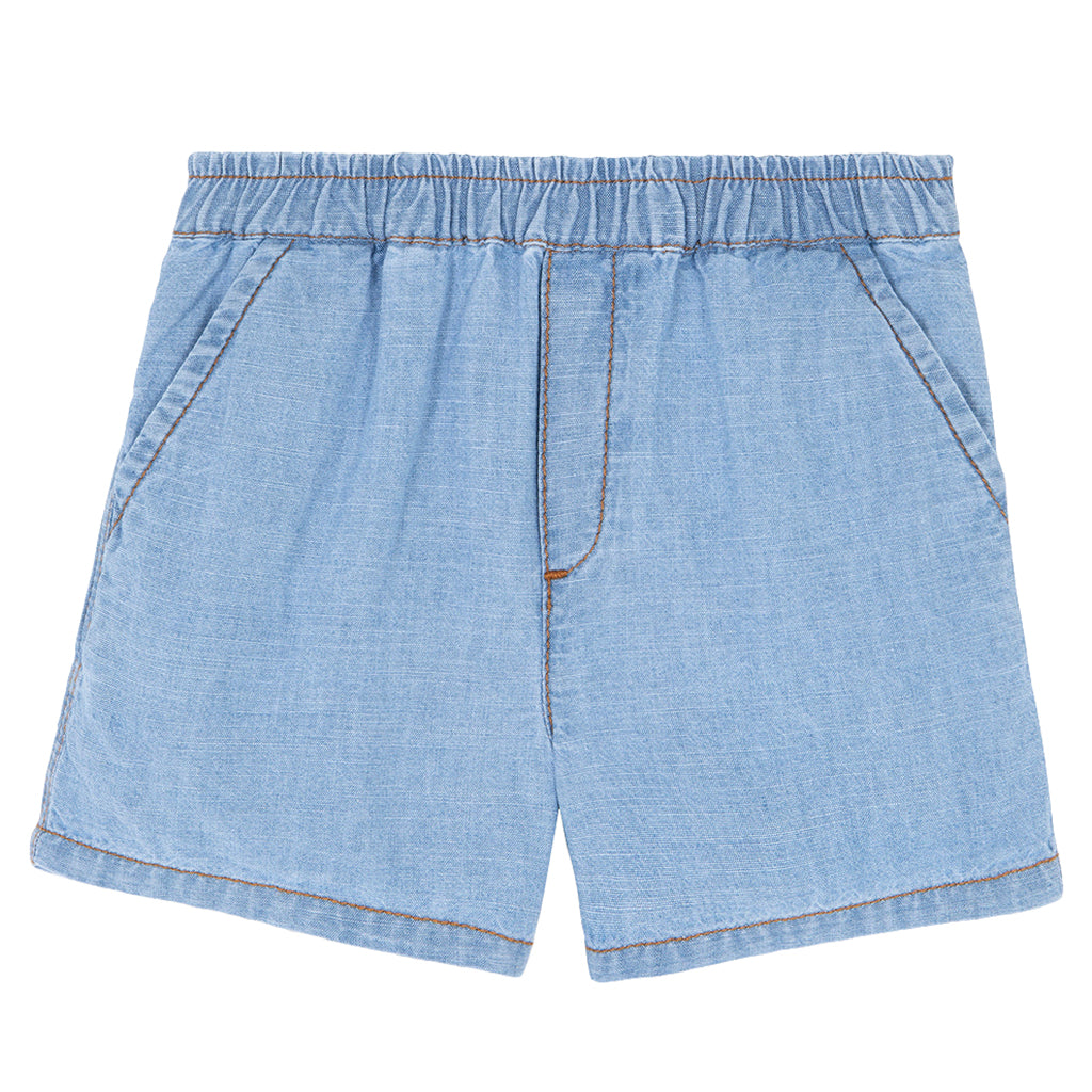 Bonton Baby Boy Lyon Shorts Light Chambray Blue