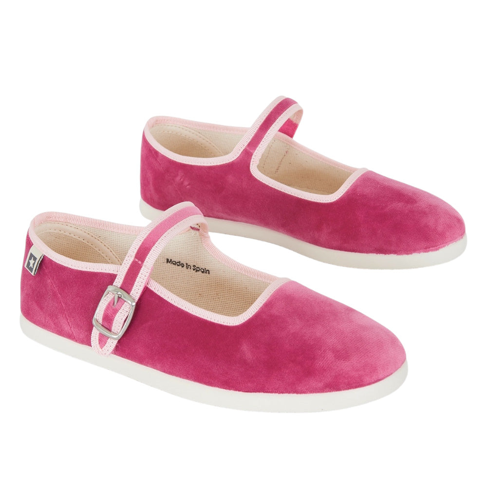 Bonton Child Jane Buckled Shoes Fushia Rose Faroe Pink