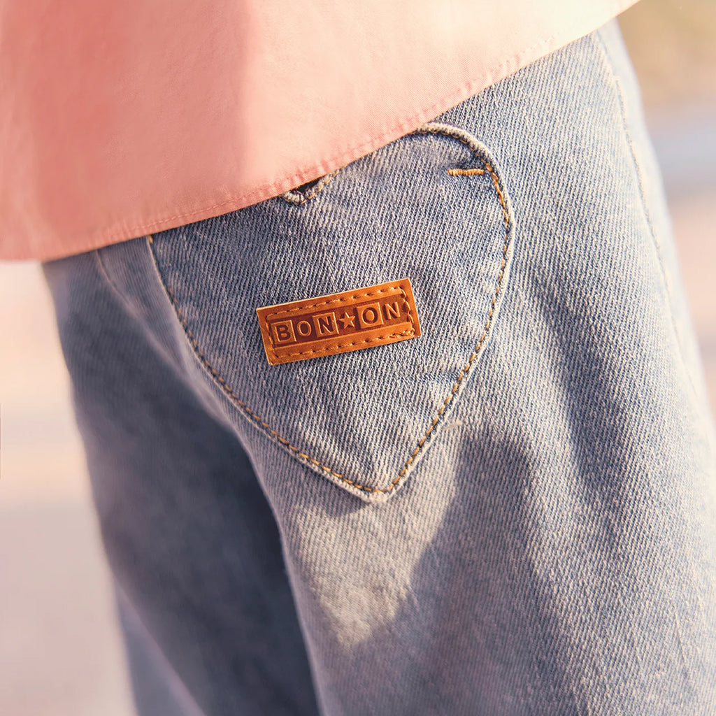 Bonton Child Girl Lasso Pants Denim Blue