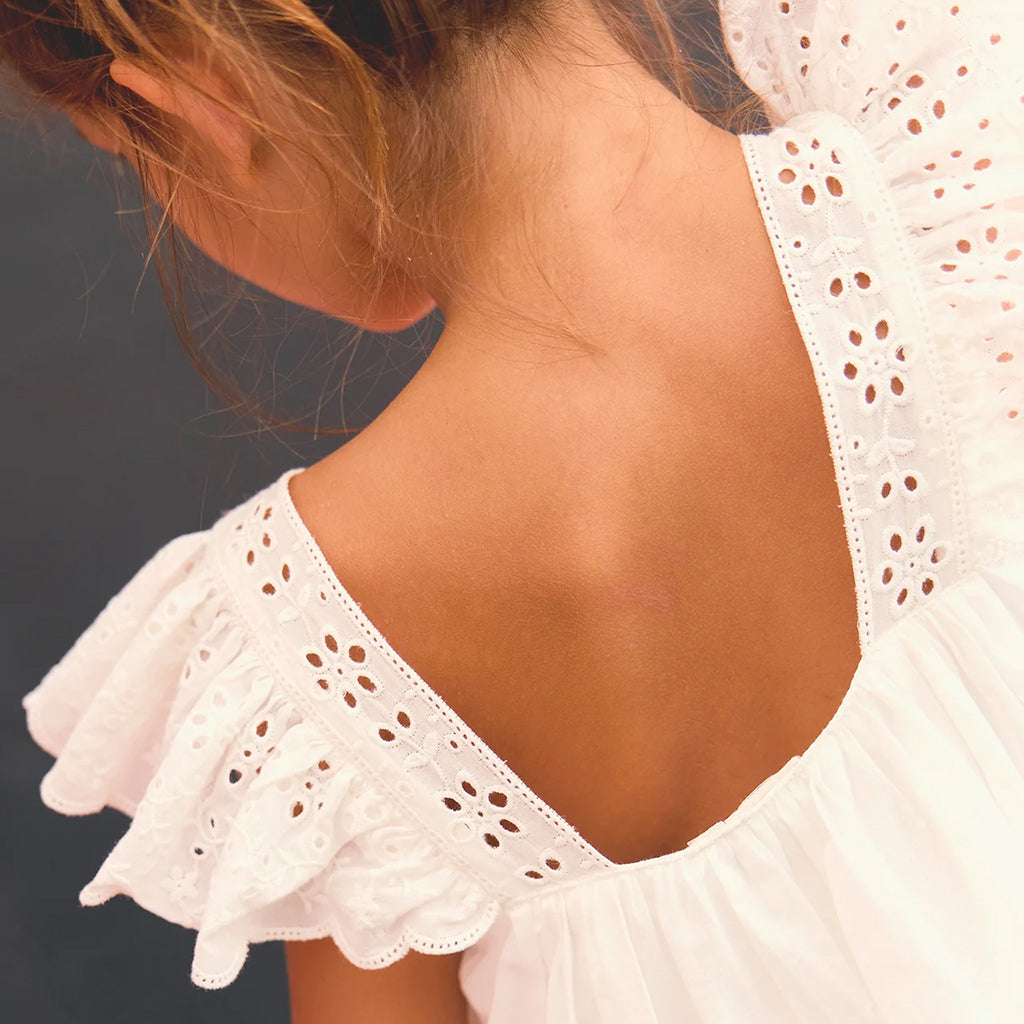 Bonton Child Girl Laura Dress Ecru White