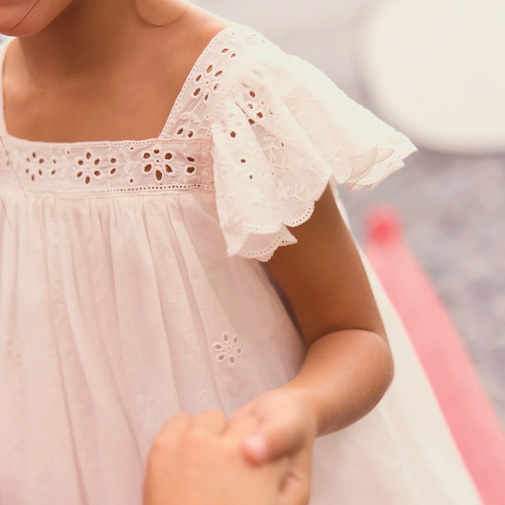 Bonton Child Girl Laura Dress Ecru White