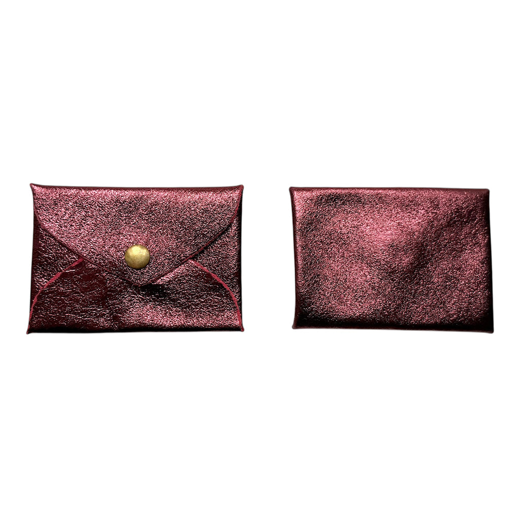 Bonton Child Leather Envelope Coin/Card Wallet Burgundy Red