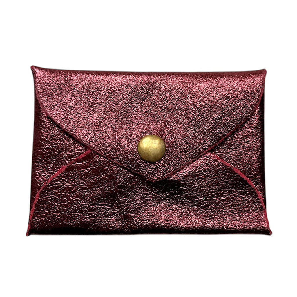 Bonton Child Leather Envelope Coin/Card Wallet Burgundy Red