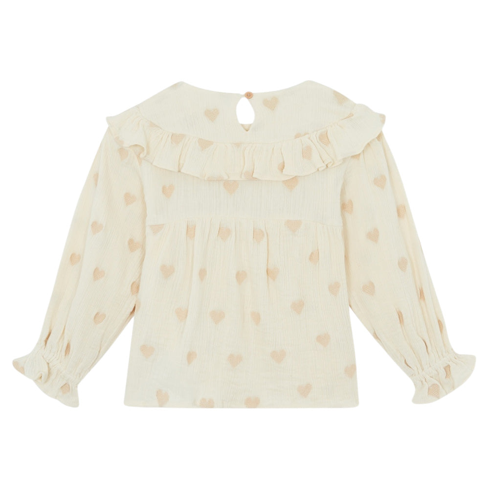 Bonton Child Maddie Blouse Sheep Cream Floral Print
