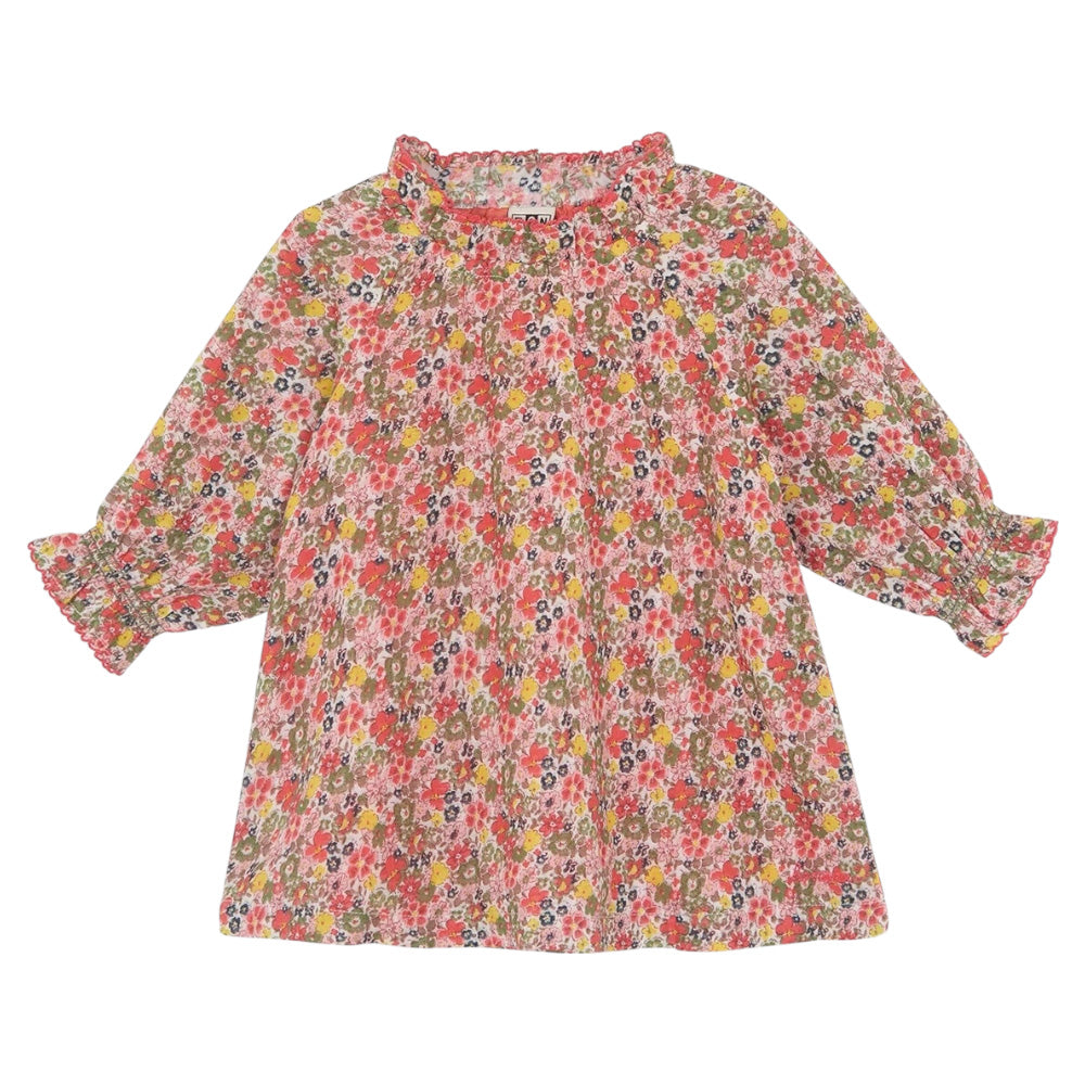 Bonton Child Mala Dress Rose Pink Faroe Floral Print