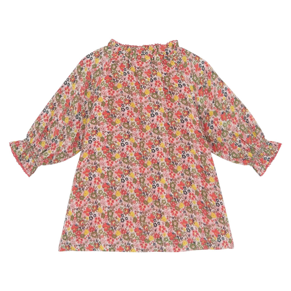 Bonton Child Mala Dress Rose Pink Faroe Floral Print
