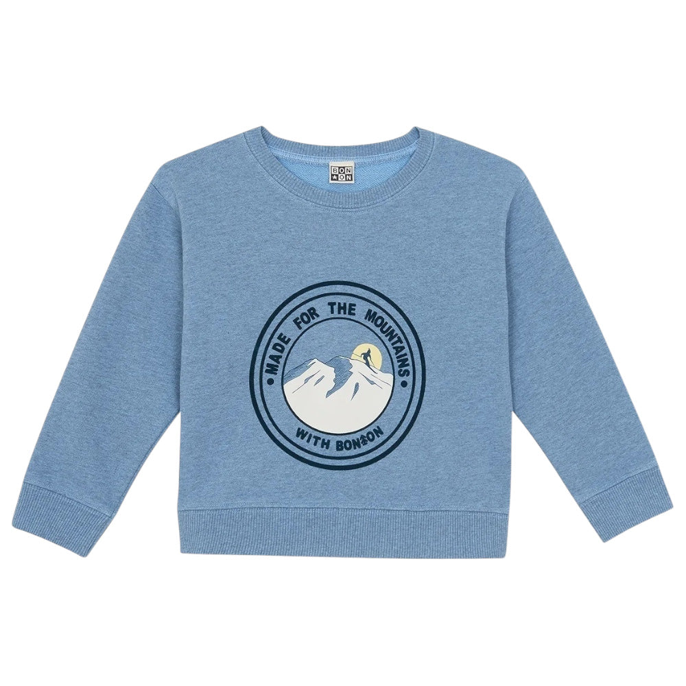 Bonton Child Smile Mountain Sweatshirt Frosted Blue