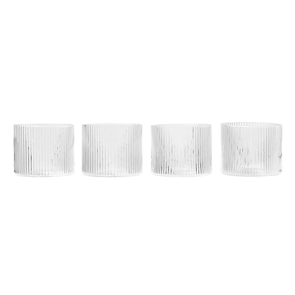 Ferm Living Set Of 4 Ripple Low Glasses