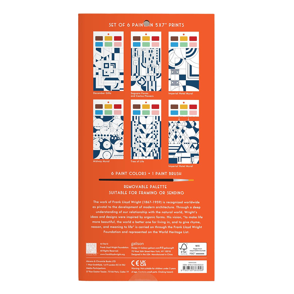 Frank Lloyd Wright Paint-In Print Set
