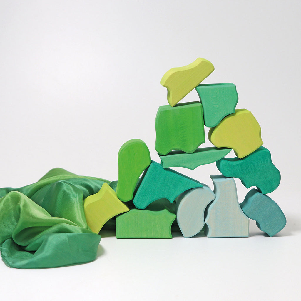 Grimm's 61 Piece Wooden Building Set Four Temperaments Multicoloured