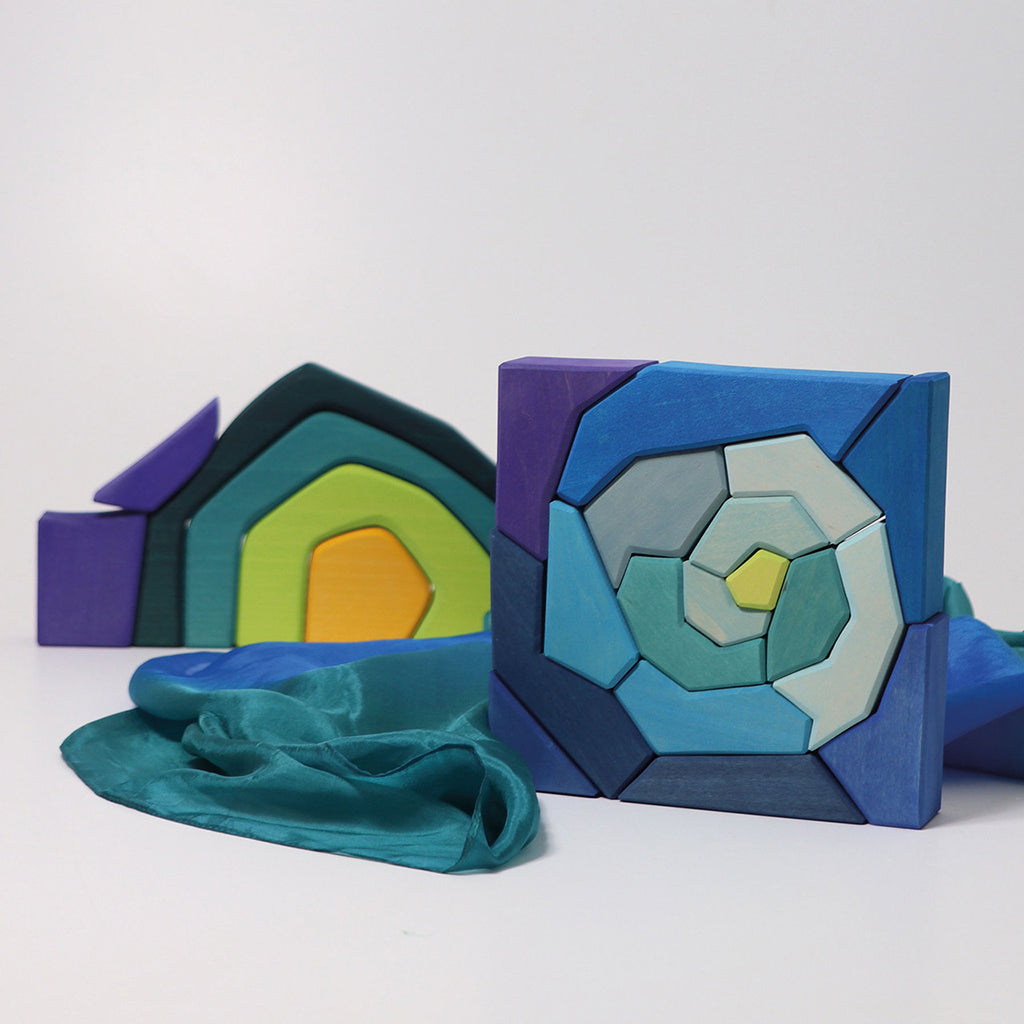 Grimm's 61 Piece Wooden Building Set Four Temperaments Multicoloured