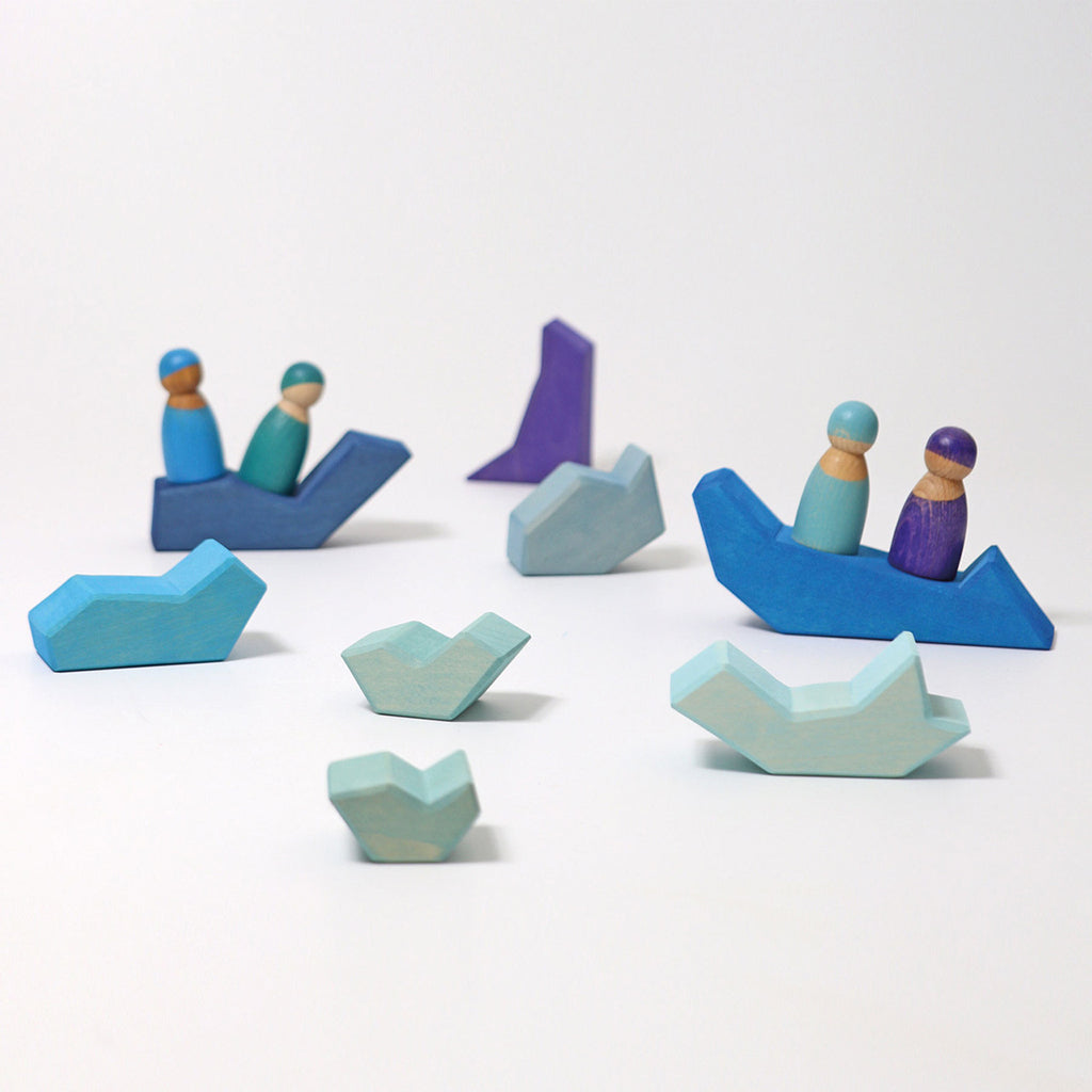 Grimm's 61 Piece Wooden Building Set Four Temperaments Multicoloured