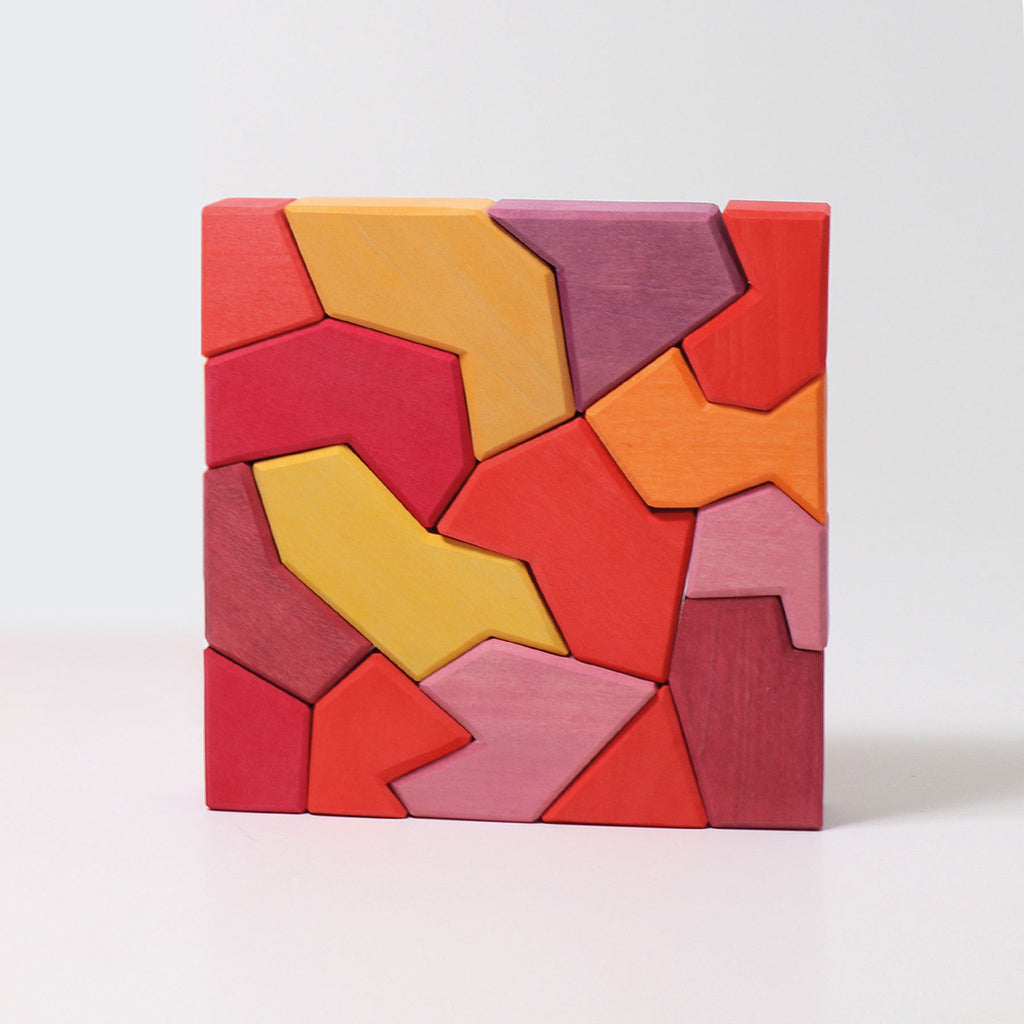 Grimm's 61 Piece Wooden Building Set Four Temperaments Multicoloured