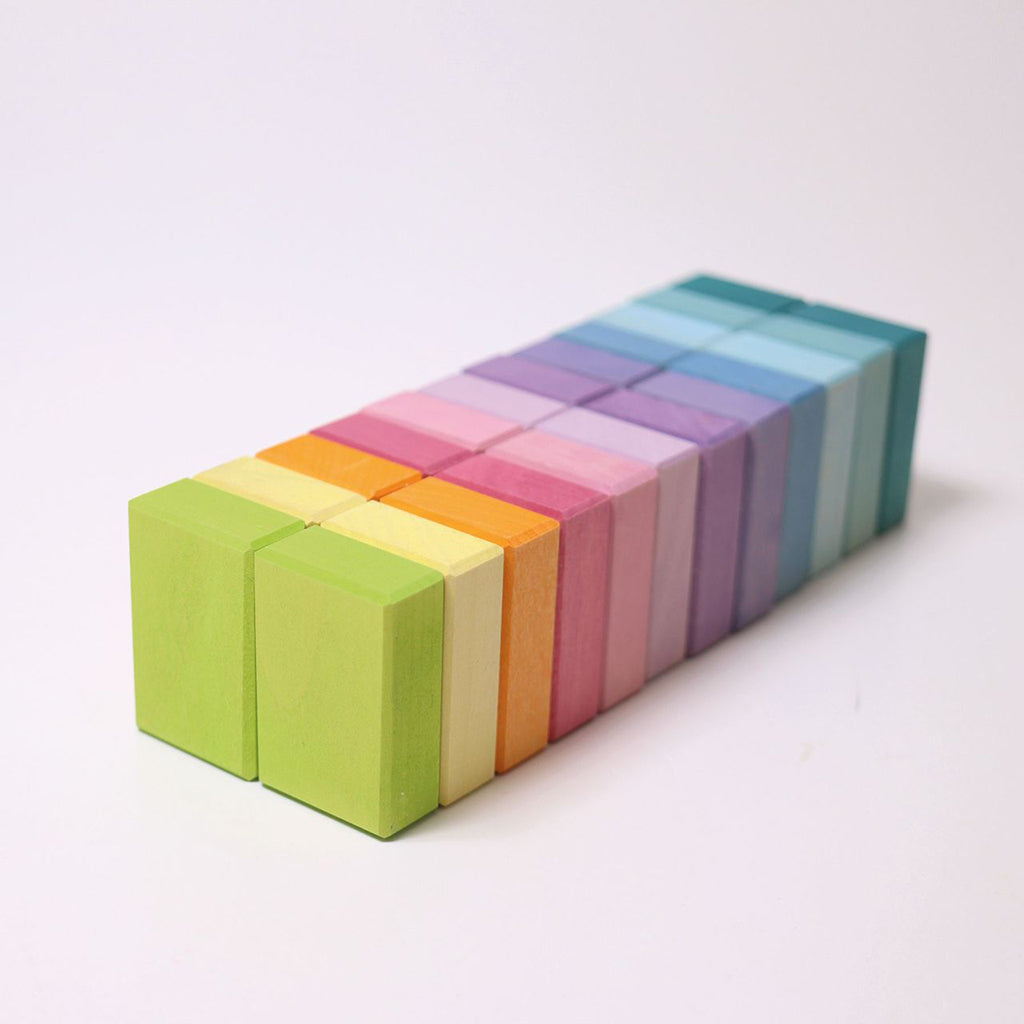 Grimm's 40 Piece Wooden Building Set Pastel Duo