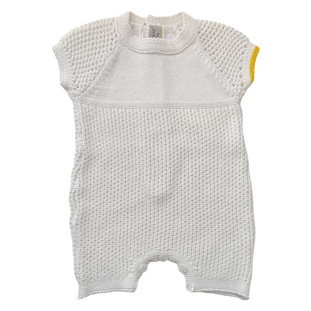 Gensami Baby Textured Crochet Romper White