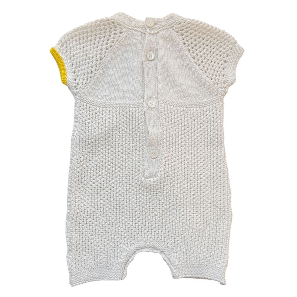 Gensami Baby Textured Crochet Romper White