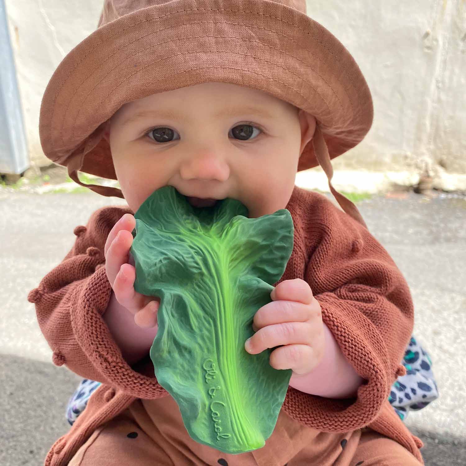 Oli&Carol Natural Rubber Teething Toy Kendall the Kale