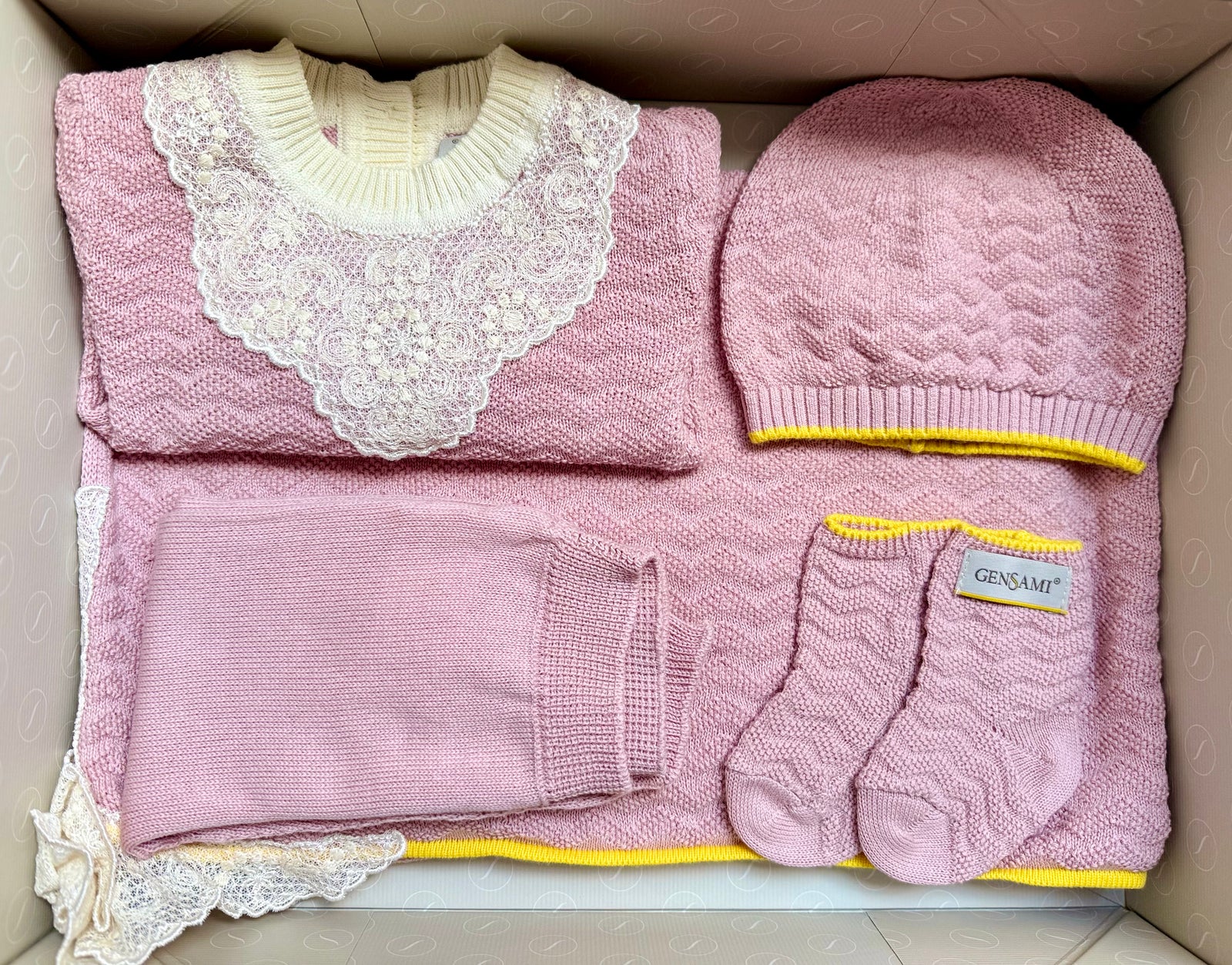 Gensami Baby Wave Knit Five Piece Cameo Pink