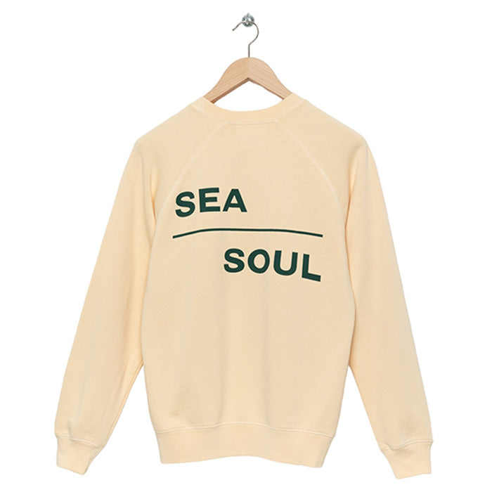 La Paz Man Cunha Sweatshirt With Sea Soul Print Ecru Cream