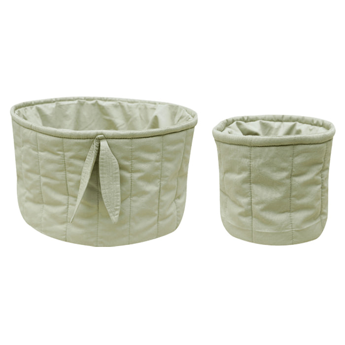 Lorena Canals Baby Set Of Two Quilted Baskets Olive Green