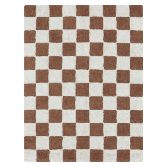 Lorena Canals Chef Kitchen Tiles Washable Rug Toffee Brown