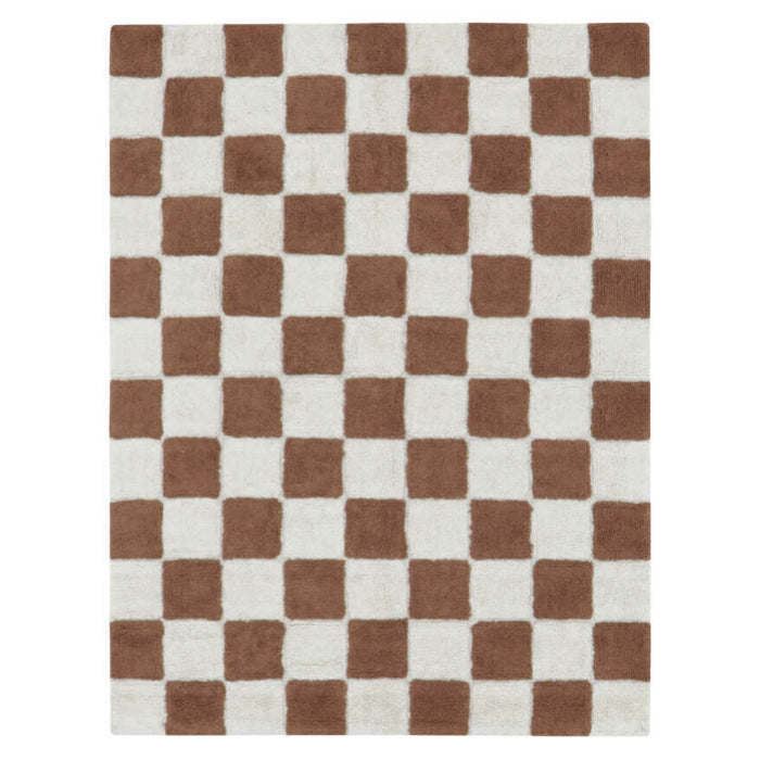 Lorena Canals Chef Kitchen Tiles Washable Rug Toffee Brown