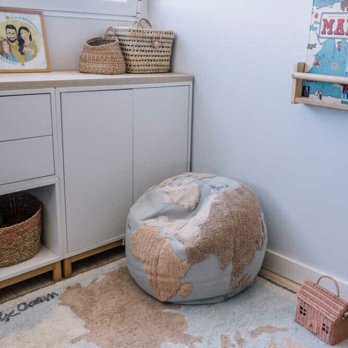 Lorena Canals Kids World Map Pouf