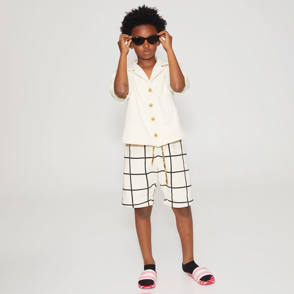 Little Creative Factory Child Trapeze Shorts Cream And Black