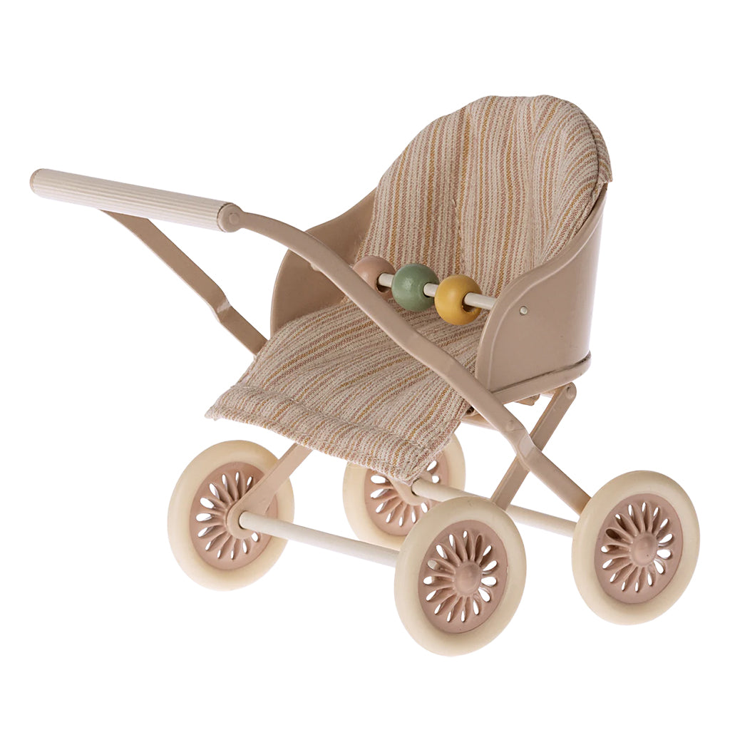 Maileg Toys Mouse Nursery Miniature Stroller Rose Pink