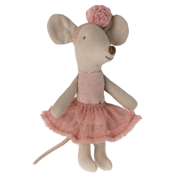 Maileg Toys Little Sister Ballerina Mouse Rose