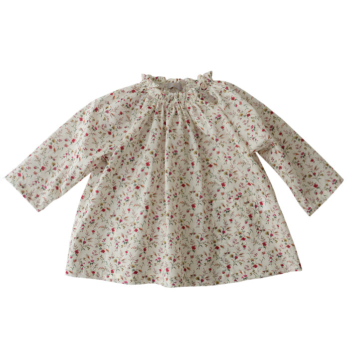 Makié Baby Aria Smocking Blouse Ivory Cream Floral