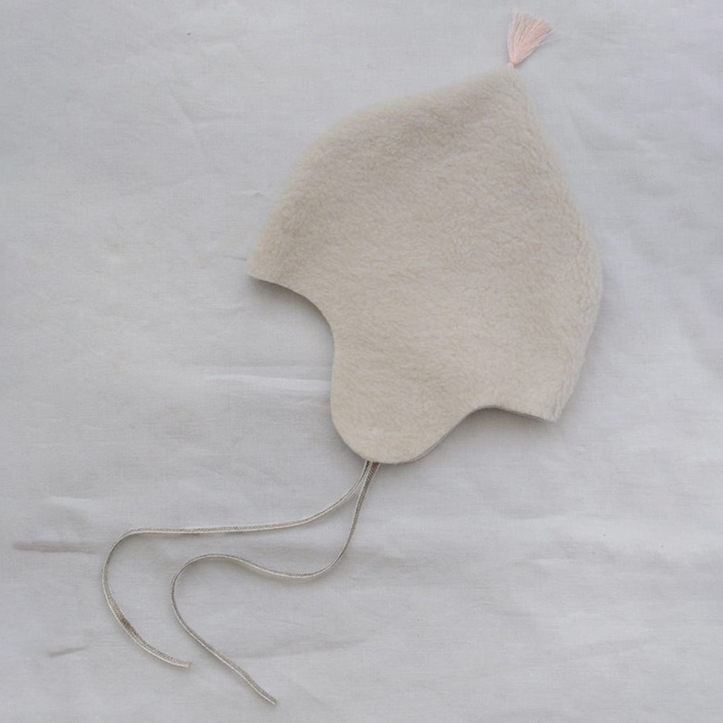 Makié Baby Fleece Bonnet Ivory White Cream