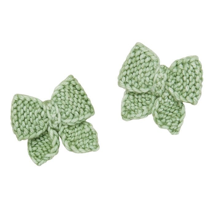 Misha & Puff Child Set Of Two Baby Puff Bows Mojave Green