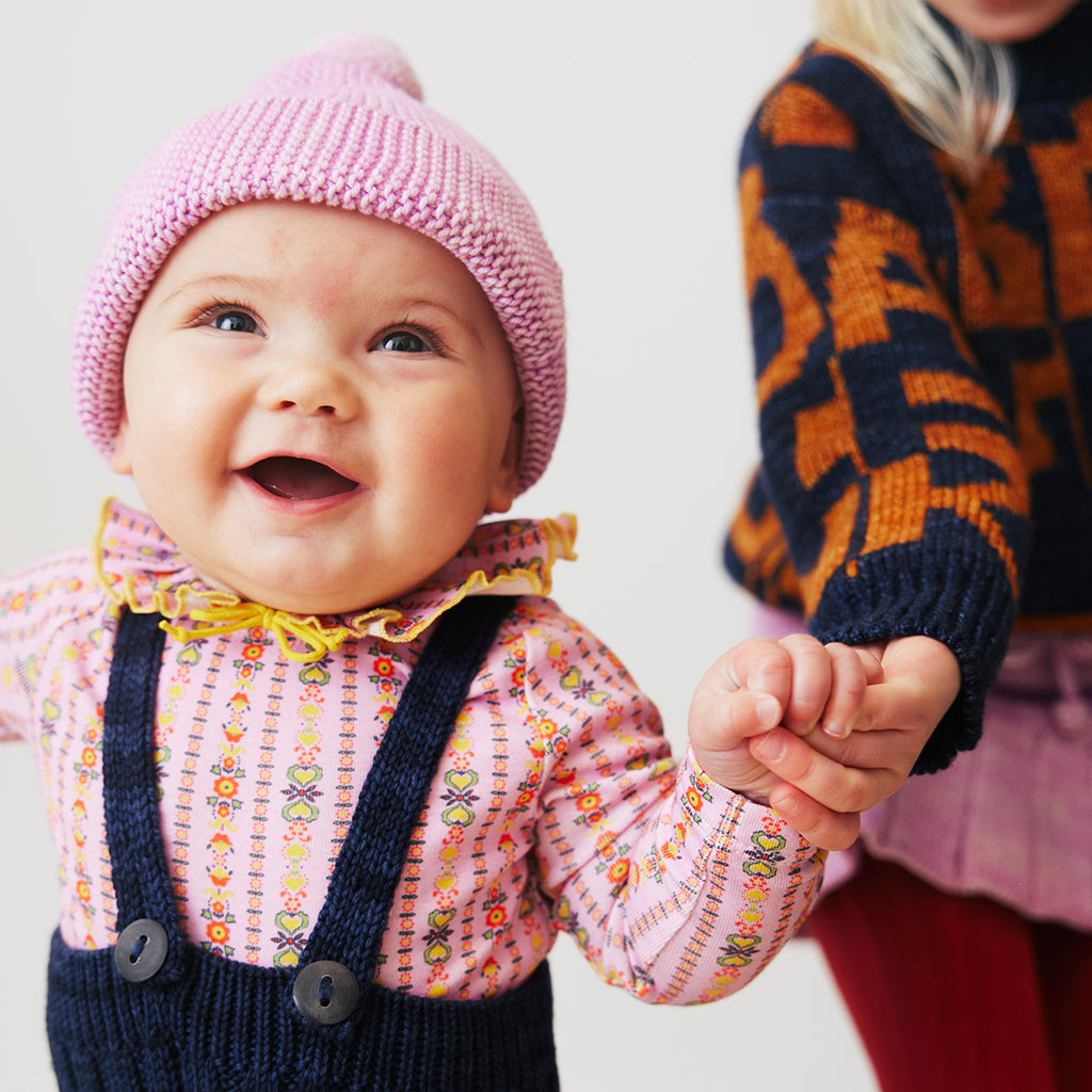 Misha & Puff Baby Garter Hat Pink Lilac