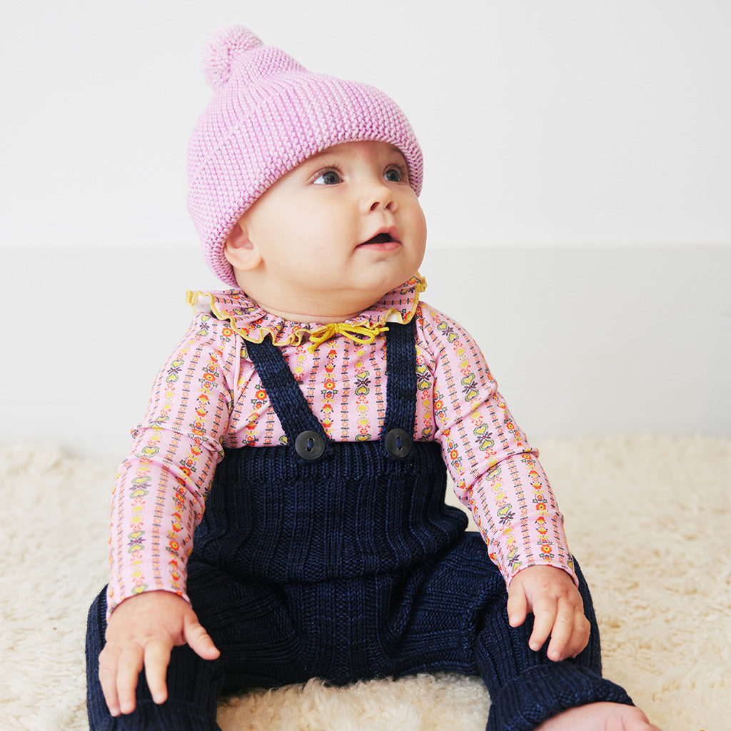 Misha & Puff Baby Garter Hat Pink Lilac